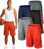 BROOKLYN VERTICAL Pack of 5 Men’s Mesh Athletic Basketball Quick Dry Shorts with Pockets for Gym, Running & Workout