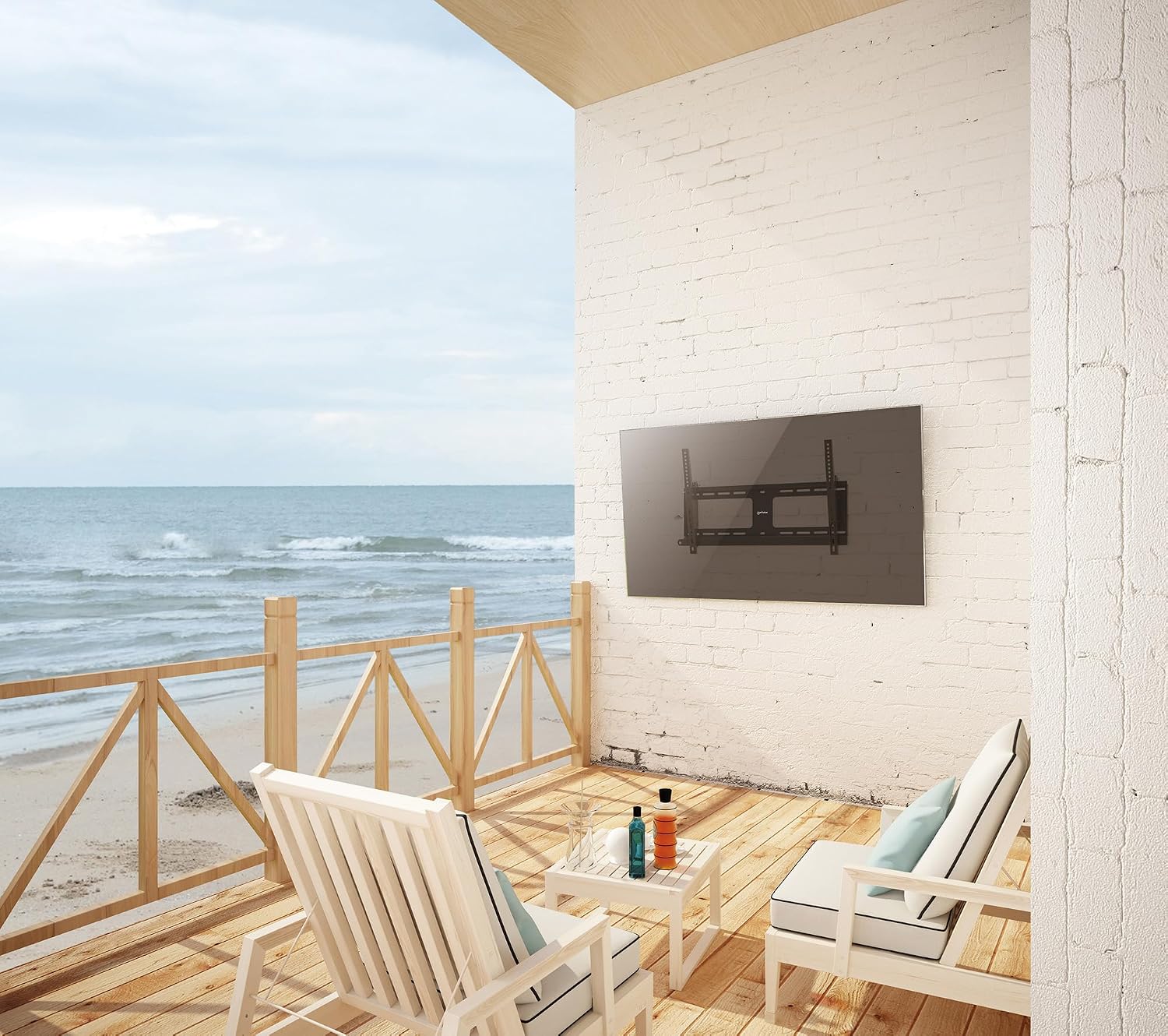 Manhattan Outdoor Anti-Theft Tilting TV Wall Mount for 37-86 Inch Displays, Weatherproof & Secure for Patios & Poolside, Flexible Viewing Angles - 462143