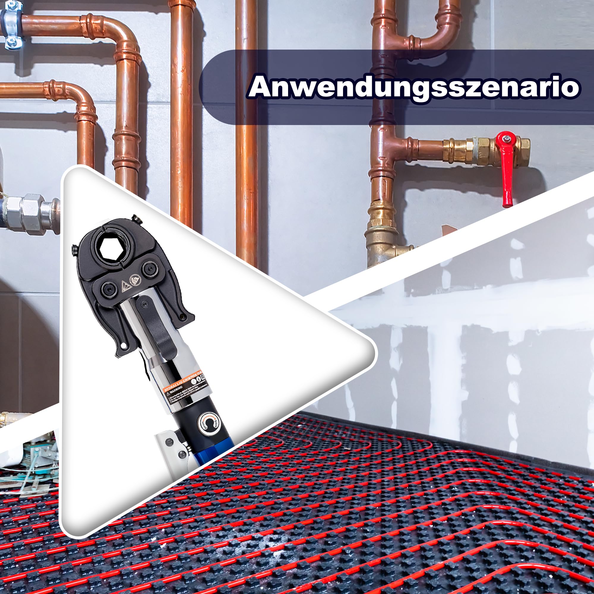 AMZCNC Profesjonalne szczypce zaciskowe z konturem V i TH, do rura, miedzianych, stali nierdzewnej, kompozytowych, wkładki szczękowe V12, V15, V18, V22, V28