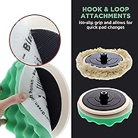 Vista 6 de TCP Global Profesional Kit de 6 almohadillas de pulido y pulido con 5 almohadillas de espuma waffle y 1 almohadilla de agarre de lana para limpieza