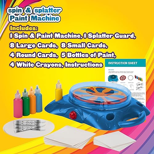 Miniatura 5 de Creative Kids Spin & Paint Art Kit Pro - Estación de arte giratoria avanzada + tarjetas y pinturas  Niños preescolares, niños y adultos, mayores de