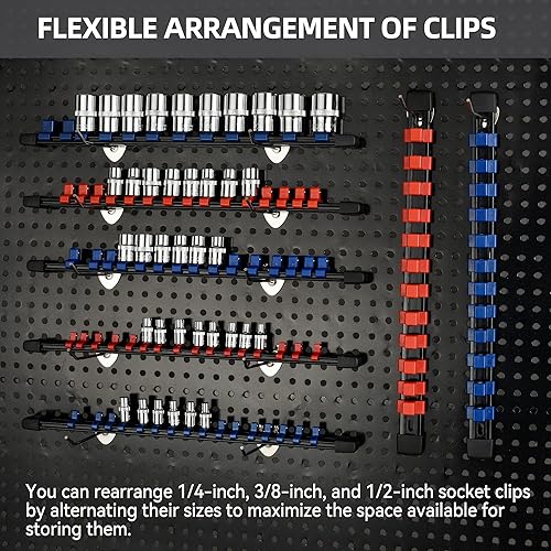 Miniatura 4 de Reniteco Organizador de enchufes de 3 piezas, unidad de 38 pulgadas x 45 clips, soporte de enchufe de ABS resistente con tapas de extremo