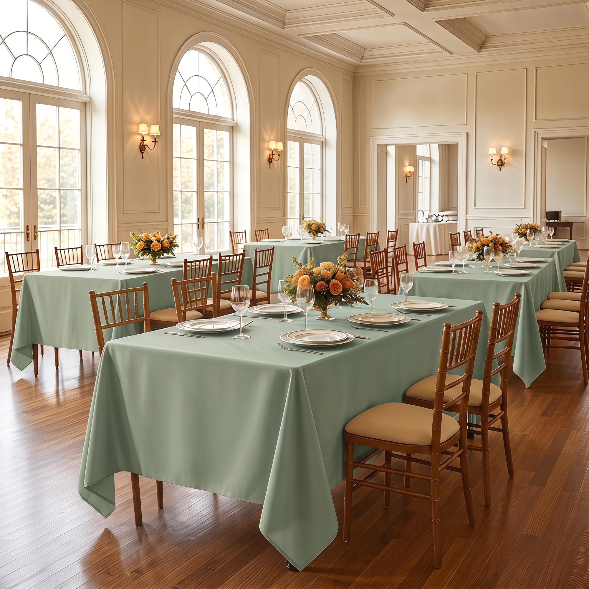 Sage Green Tablecloths - 6 Pack, 70x120 Inch -2 Sage Green Tablecloths - 6 Pack, 70x120 Inch -2