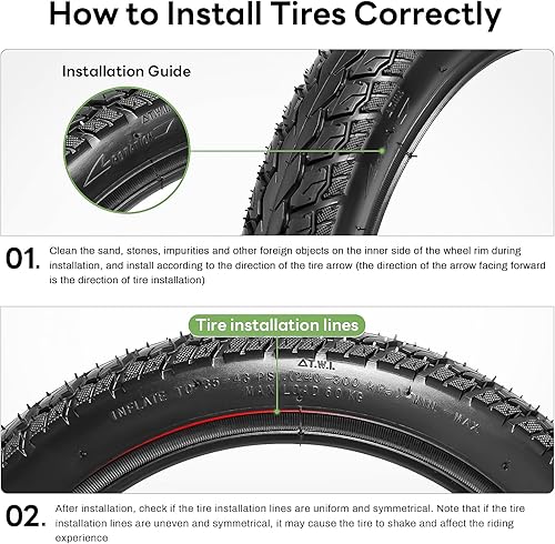 Miniatura 7 de Juego de neumáticos y tubos de alta resistencia de 14 x 2.125 57-254 con vástago de válvula en ángulo, tubo de neumático de scooter eléctrico de 14