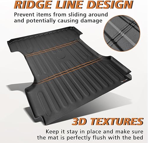 Miniatura 3 de TripleAliners Tapete para caja de camioneta compatible con Dodge RAM 150025003500 2002-2018, accesorios de 6 pies 4 pulgadas, alfombrilla de cama de