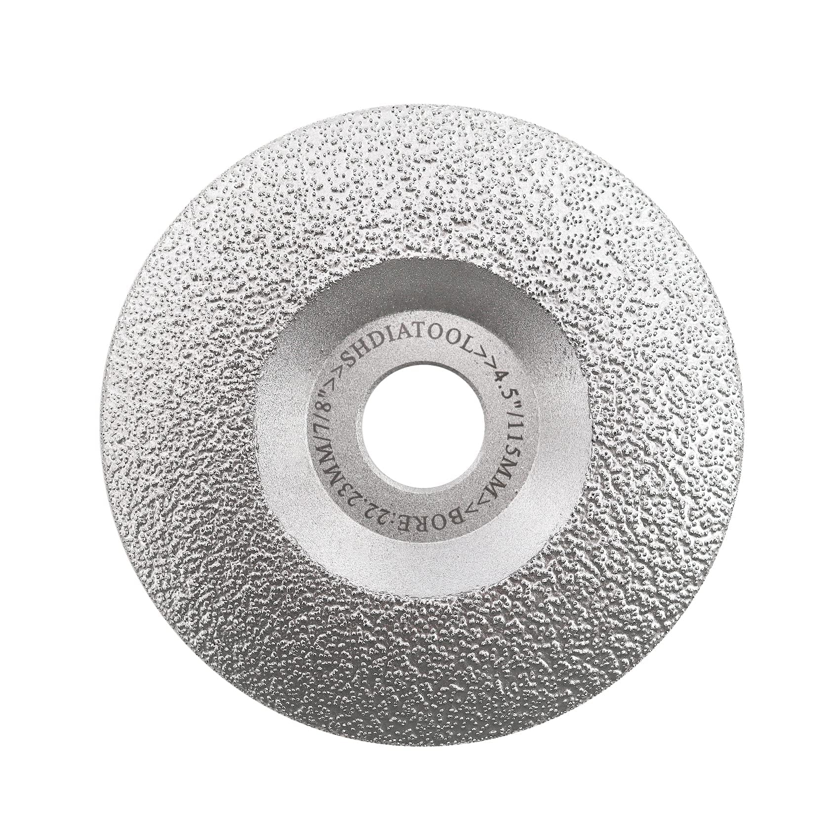 SHDIATOOL Diamond Grinding Cup Wheel 4-1/2 Inch for Granite Marble Iron Steel Masonry Convex Vacuum Brazed Grinding Disc Fits 7/8 Inch Arbor 115mm