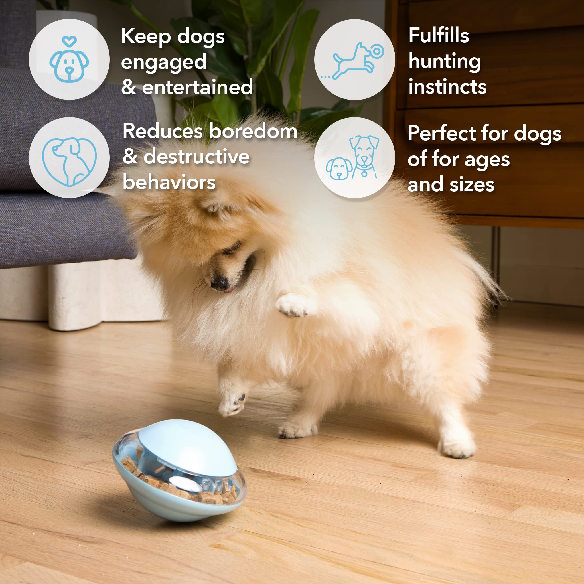 McLovin’s UFO Dog Puzzle Toys | Dog Treat Toys Interactive | BPA Free | Interactive Dog Toys | Treat Dispensing Dog Toys | Great Alternative to Pets Slow Feeder Dog Bowls (Blue)