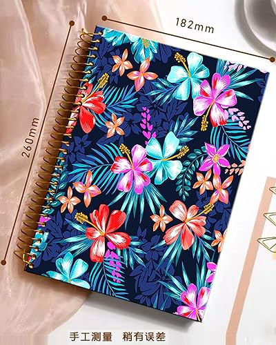 Miniatura 2 de iampanda Cuaderno de diario en espiral, encuadernación fuerte de doble alambre con papel de primera calidad para niñas y mujeres, 60 hojas de flores