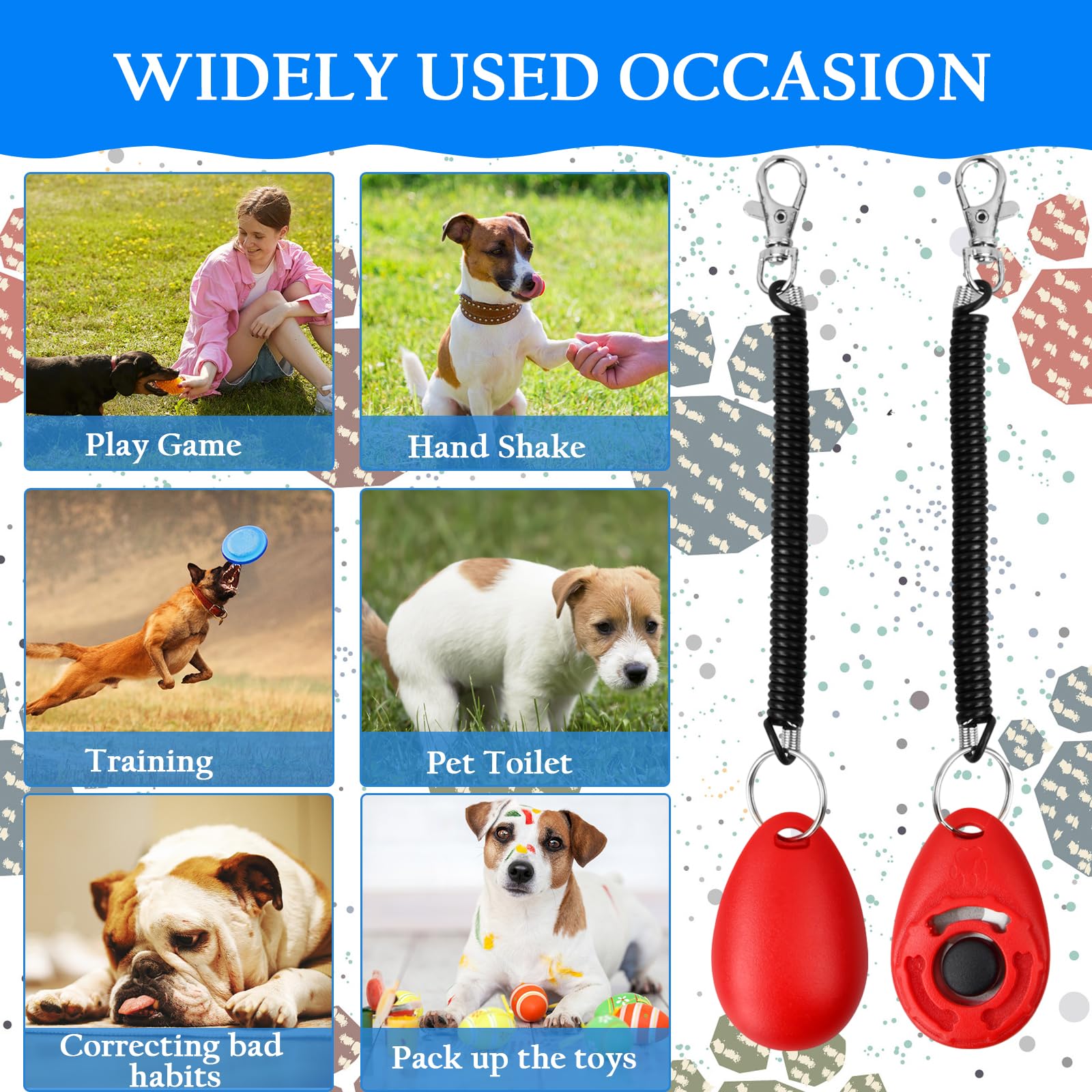 Training Clicker, Formazione Clicker per Cani, 9 Pzzie Animale Domestico Clickers, Clicker Addestramento Cani con Cinturino da Polso per Cane,Gatto,Cavallo