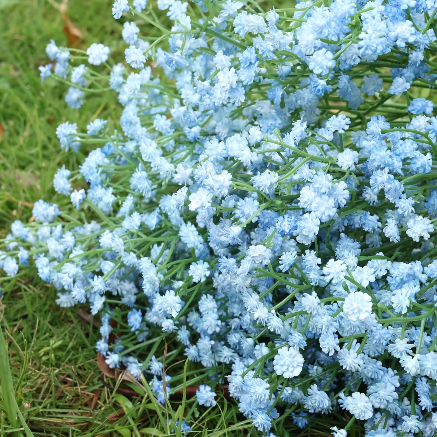 Babys Breath Artificial Flowers,12 Pcs Fake Babys Breath Real Touch Flowers Wedding Party Home Garden Decoration - Artificial for Decoration (Blue) - Image 3