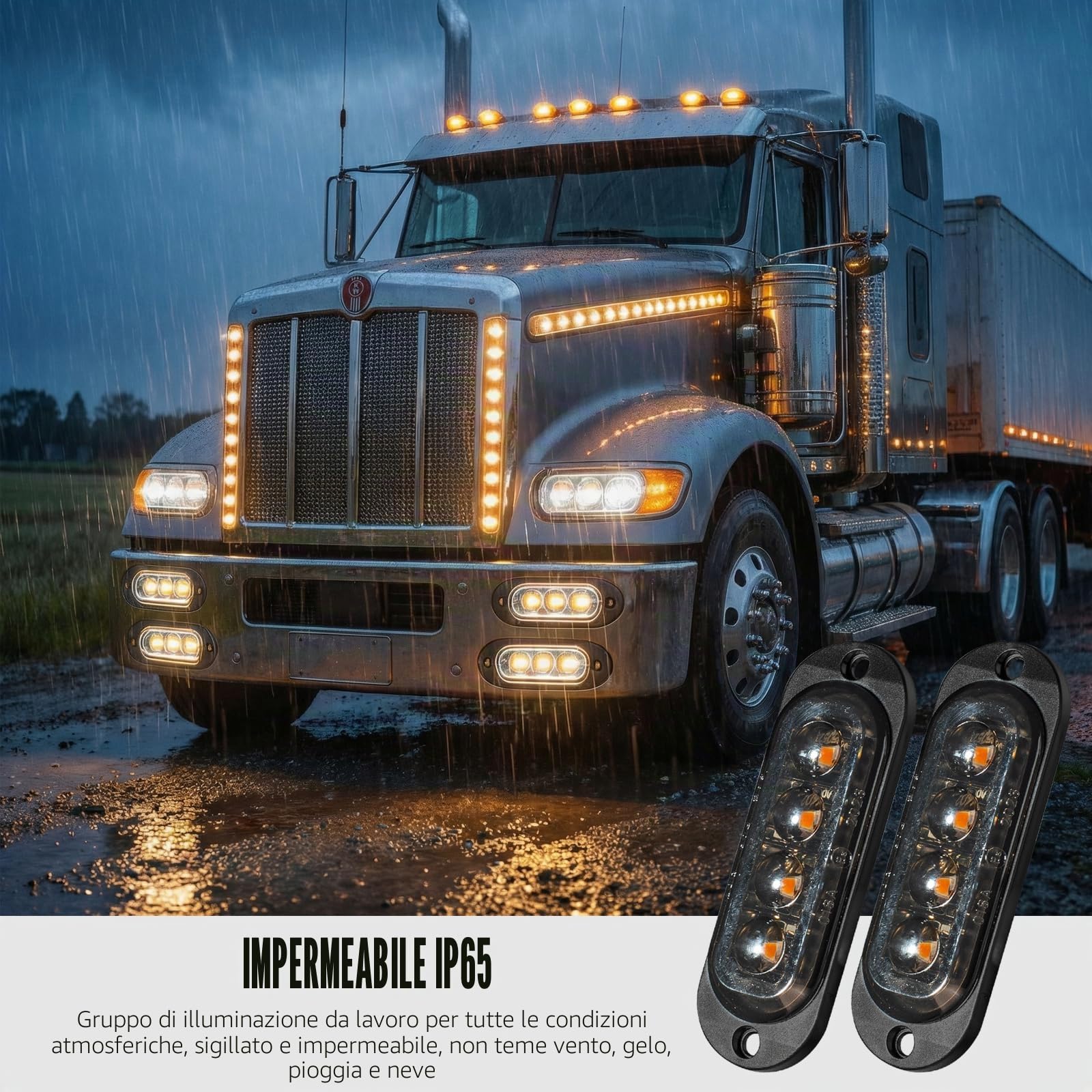 Catekro 10x Luci Ingombro LED 12V-24V con 4 LED Impermeabile Giallo | Luci Ingombro Camper Ripetitori Laterali a Filo per Auto Indicatori Laterali Lente Affumicata per Camion Camper Furgone SUV