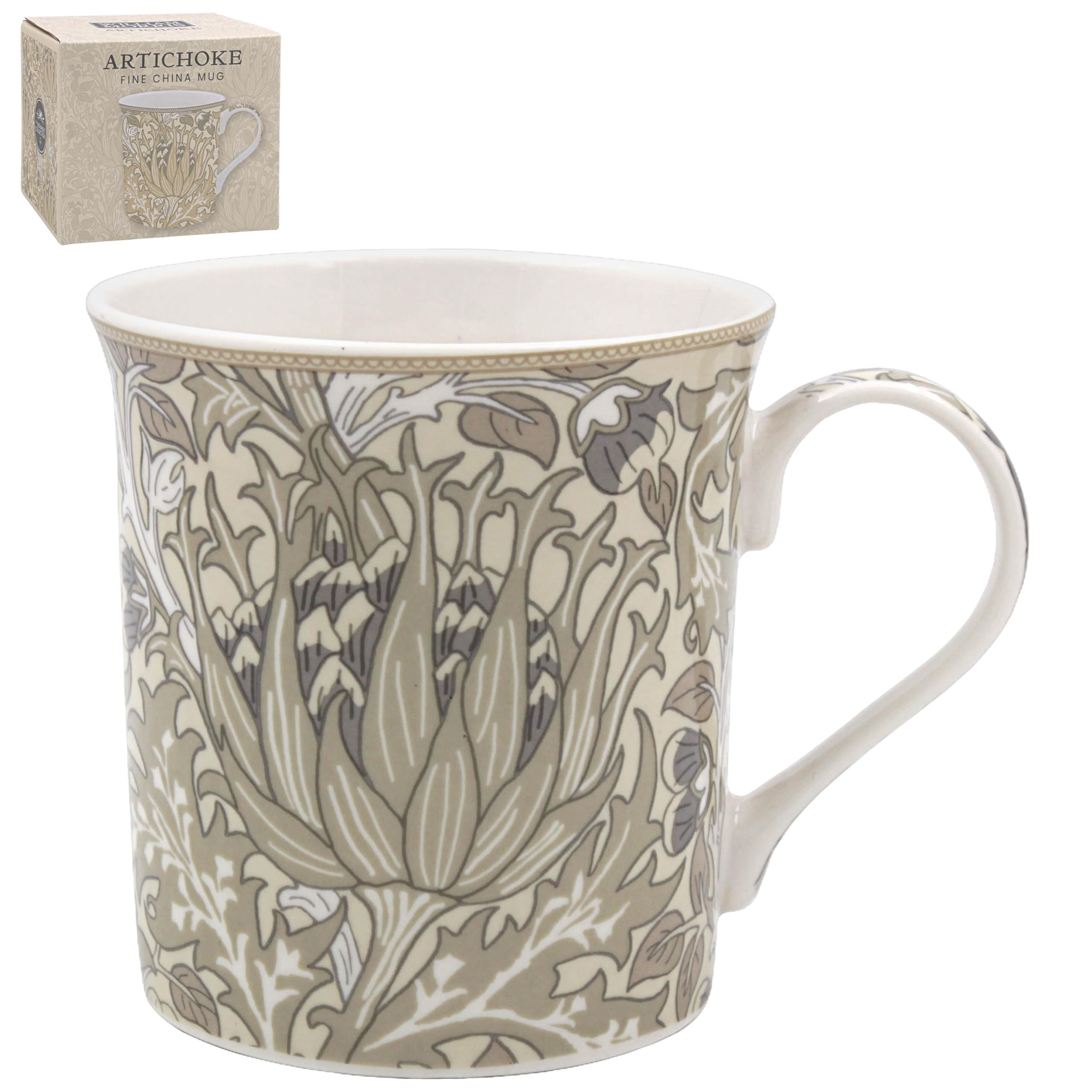 The Leonardo Collection William Morris Artichoke Mug for Hot & Cold Drinks | Durable Coffee Cups for Home & Office | Comfortable & Easy-to-Hold Coffee Mugs for Beverages & Daily Use