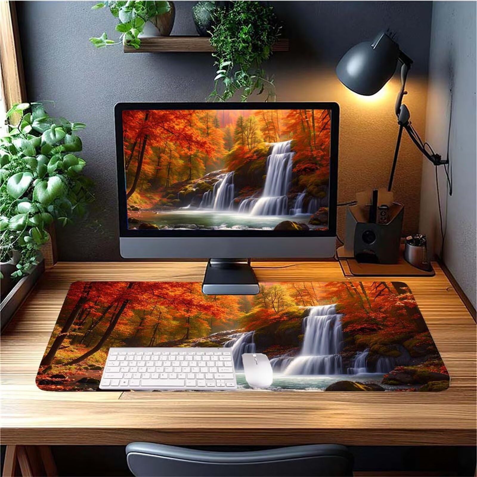 Alfombrilla Ratón Caer Escena Alfombrilla Ratón XXL 1400x600x3mm Mouse Pad Resiste Salpicaduras, Extendida de Gran Tamaño con Bordes Cosidos, Mejora Precisión y Velocidad,Antideslizante,Duradera y-377
