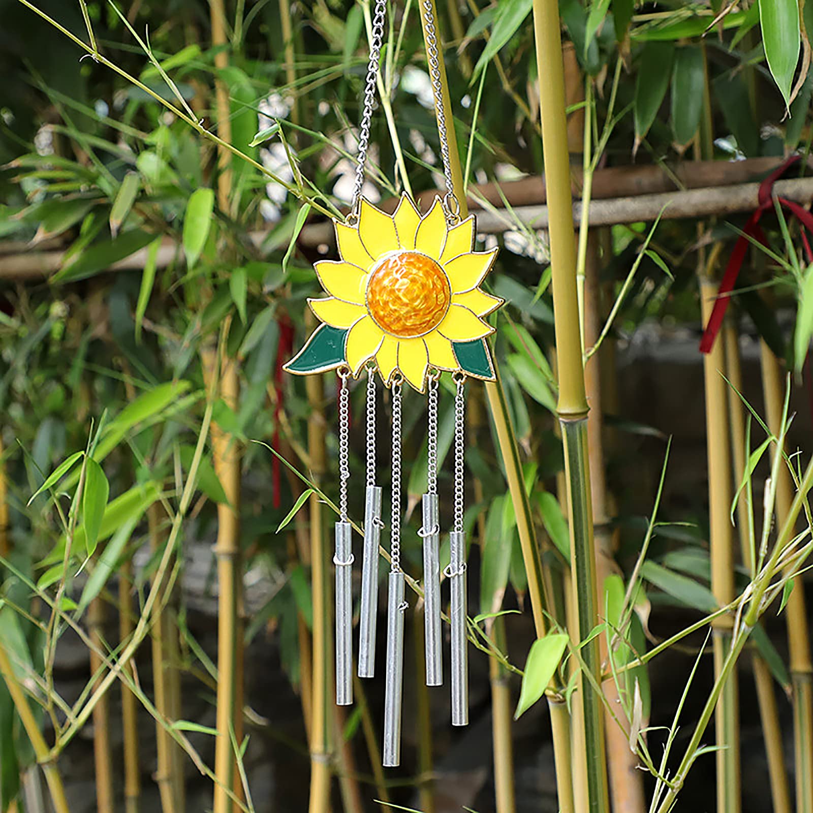 Okngr 2 Pioli Da Giardino A Forma Di Girasole In Metallo - Decorazione Vintage Per Esterno, Altezza 57 Cm