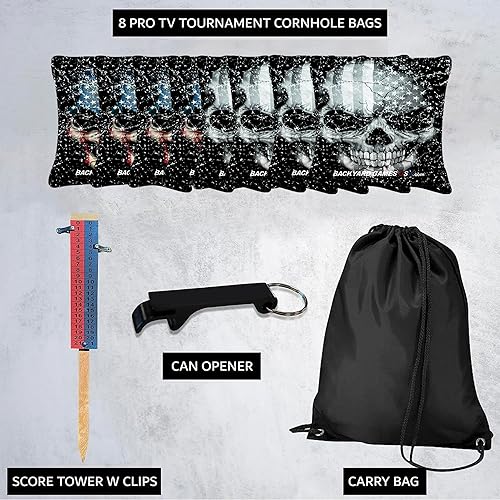 Miniatura 5 de CornholeGamesUSA Pro Juego de 8 Bolsas de Cornhole Reglamentarias - Bolsas de Cornhole Profesionales para Juego de Torneo, Bolsas de Frijoles Slick