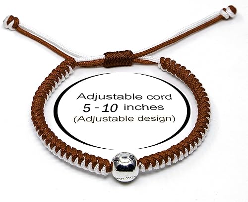 Vista 42 de Pulseras trenzadas hechas a mano, regalos de béisbol para niños, pulseras ajustables con cuentas de béisbol, pulseras de béisbol inspiradoras