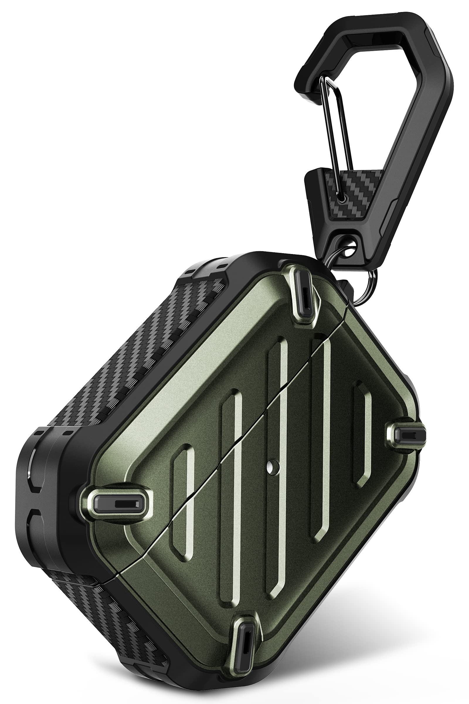 Supcase Unicorn Beetle Pro Series Full Body Rugged Protective Case with Carabiner for Air Pods Pro (2022/2019), Dark Green