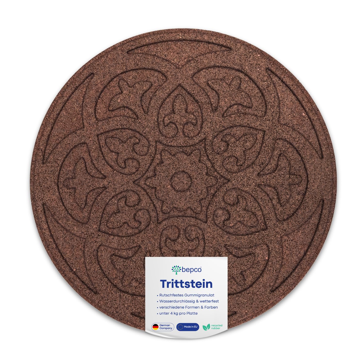 bepco Juego de 4 placas de goma para jardín, para arriates, 45,8 x 1,8 cm, terracota