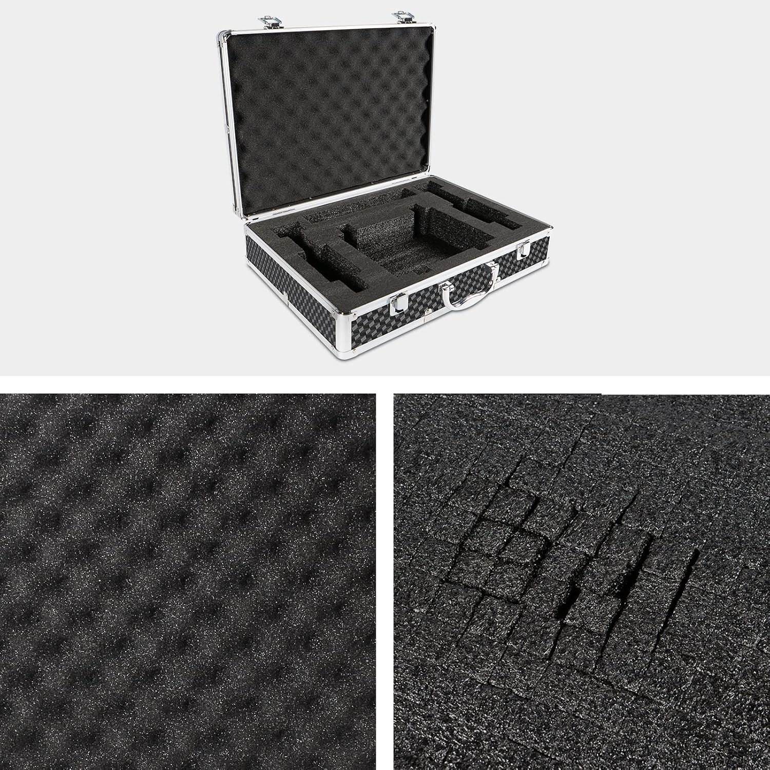 Phenyx Pro Medium Size Carrying Case, Customizable Pre-Diced Foam, Aluminum Alloy Sturdy Build, Ideal for Wireless Mic System Storage & Camera Gear Transportation