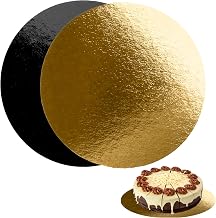 Pack of 10 Round Cake Stands 30 cm Diameter | Reversible Gold and Black Cardboard | Cake Stand Perfect for Pastry, Pie and Biscuits | 1 mm Thick | Made in Europe