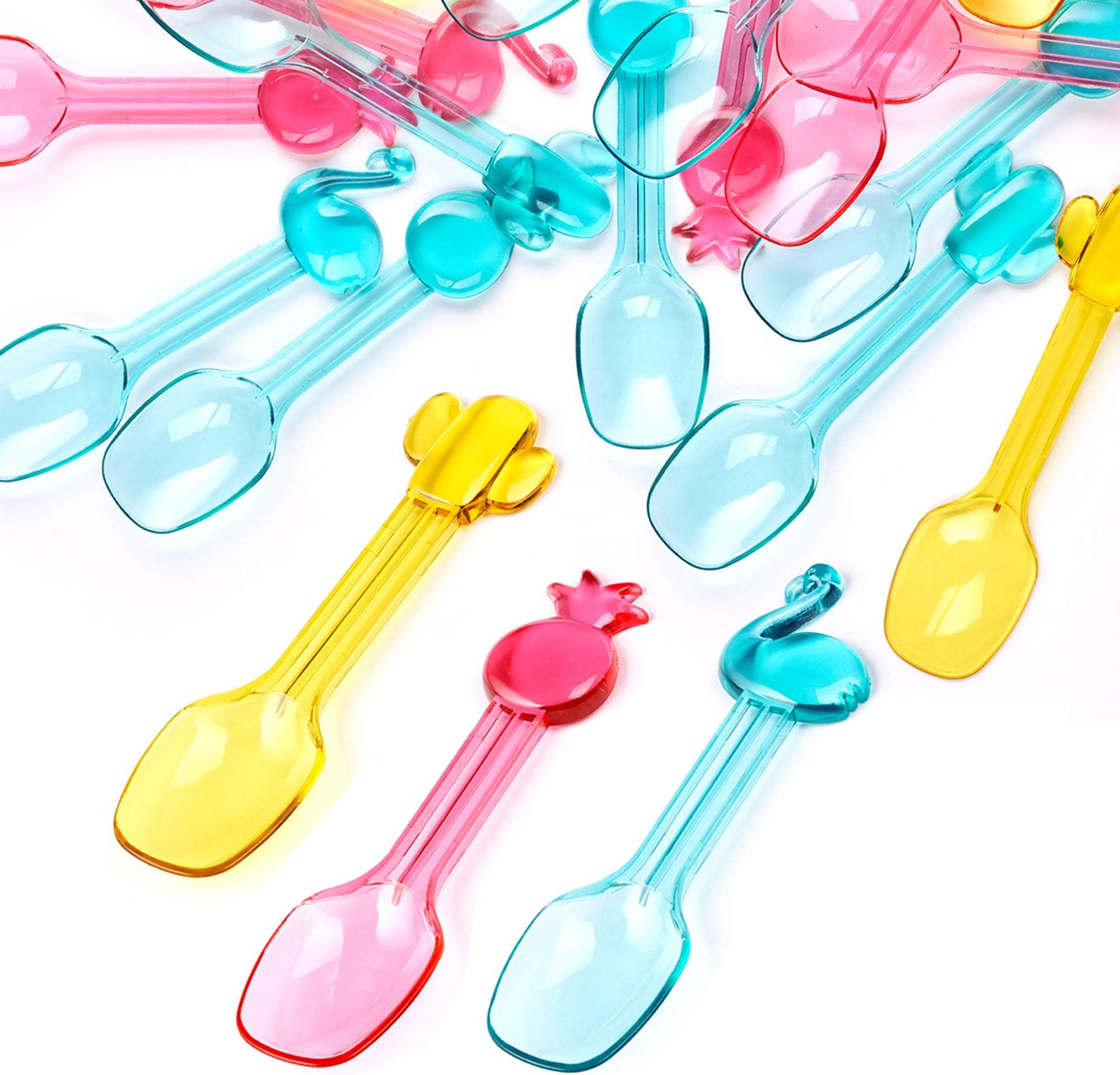 GET FRESH Plastic Mini Ice Cream Spoons 27pcs Reusable Colorful Small