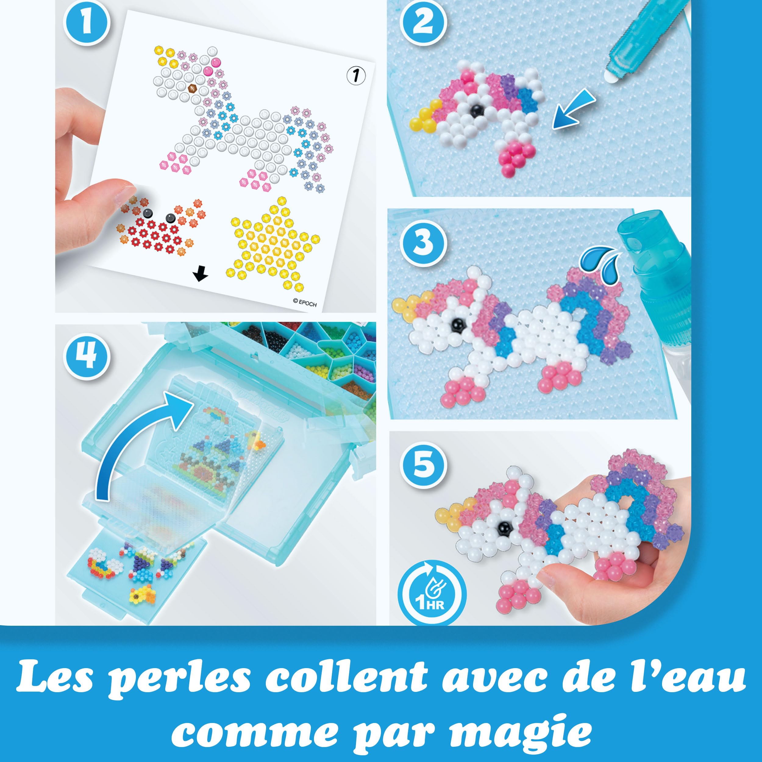 Aquabeads - Mon Grand Atelier de création - Kit de Loisirs créatifs - Activité Manuelle Enfants en Toute autonomie - Coffret de Perles Qui collent avec de l'eau - Jouet Enfant 4 Ans et + - 31775