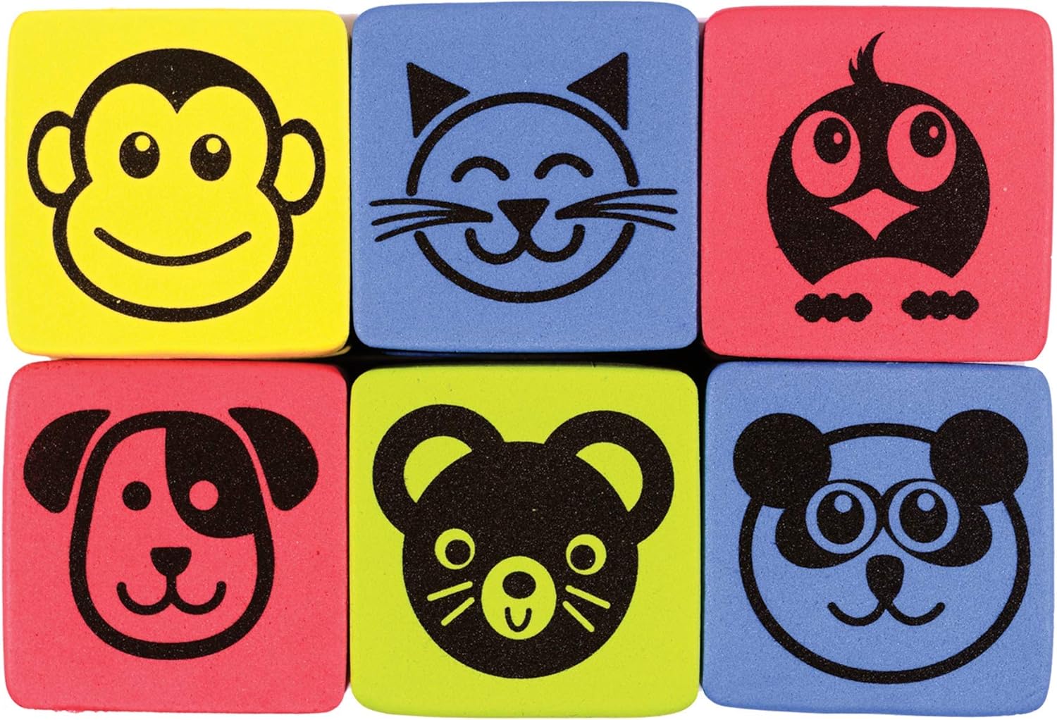 Flipside Products Magnetic Dry Erase Chalkboard Animal Student Erasers, Small, School, Home, Cleansers For Classroom, Pack of 36
