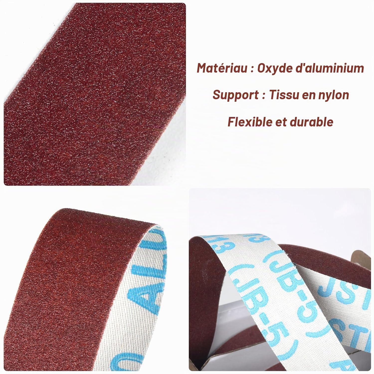 Rouleau de papier abrasif - 6 m x 25 mm - 5 grains 150, 240, 320, 400 et 600 - Avec boîte distributrice - Lot de papier abrasif pour ponceuse manuelle pour bois, métal