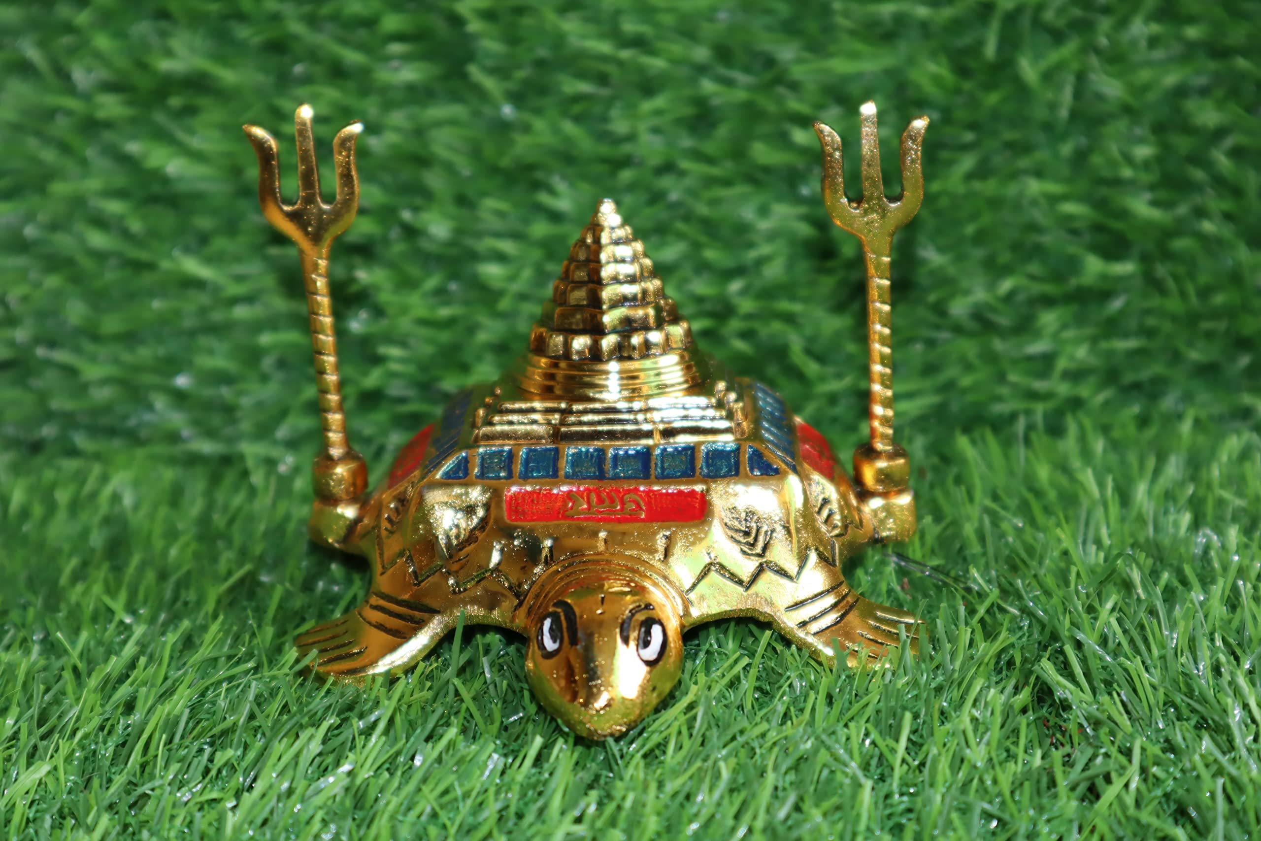 Salvus App Solutions Kachap (Kashyap) Meru Shree Yantra in Brass Metal/Shri Yantra on Tortorise