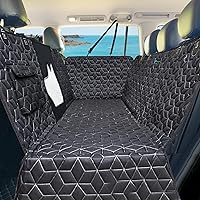 Vista 7 de Forro de carga SUV para perros, 100% impermeable, funda de asiento para maletero de coche con protector de solapa de parachoques, alfombra