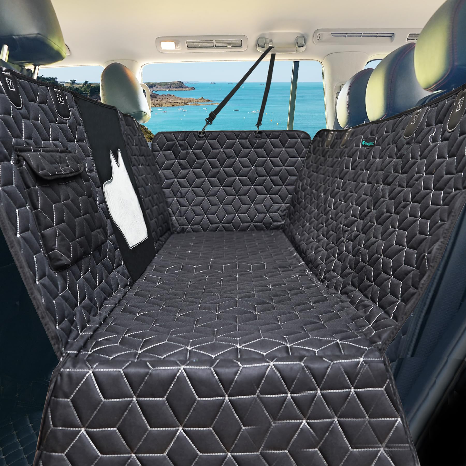 Dog Seat Covers for SUV Back Seat,100% Waterproof Dog Hammock for Car, 600D Heavy Durable Backseat Cover for Dogs in Car, Back Seat Cover for Midsize