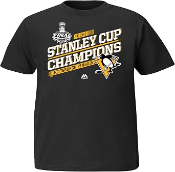 NHL Pittsburgh Penguins Boys Breaking The Glass Shirt, Small, Black