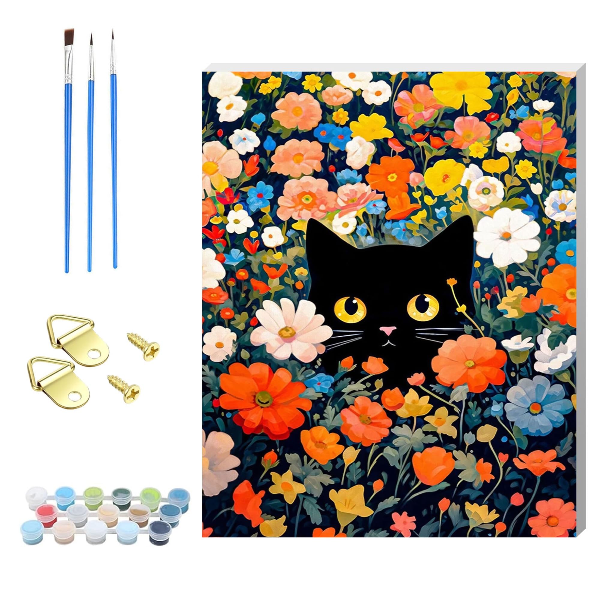 Zhosoho Cat 2 Adults Paint By Number Kits,Framed Painting By Numbers Kits On Canvas,Color By Numbers Adult Acrylic Watercolor Gifts For Friends Wall Decor (Cat 2)