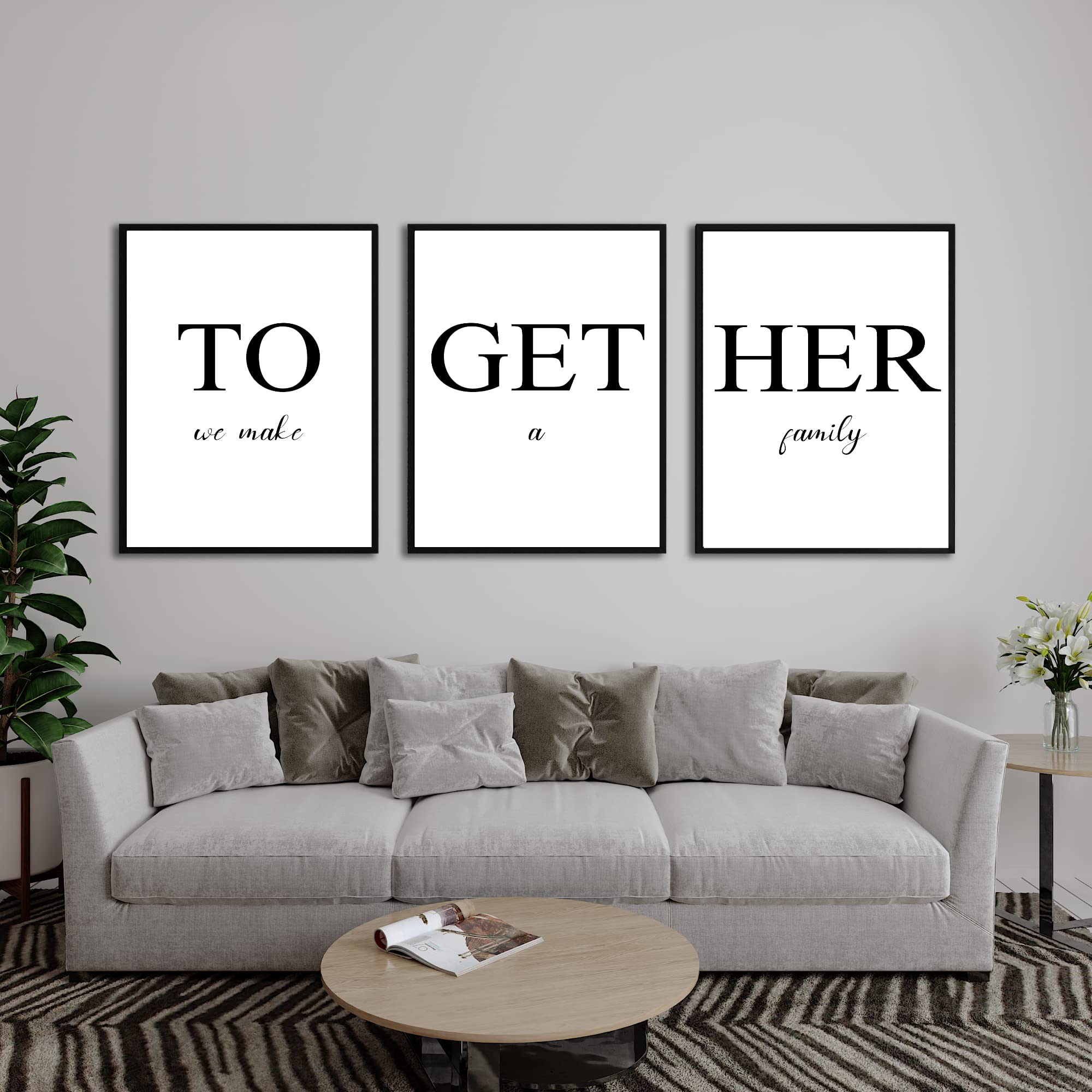 Deutsam 3er Poster Wandposter als Wohndeko für Wohnzimmer, Schlafzimmer, Flur oder Büro auch als Leinwand erhältlich (Together, 50x70cm)