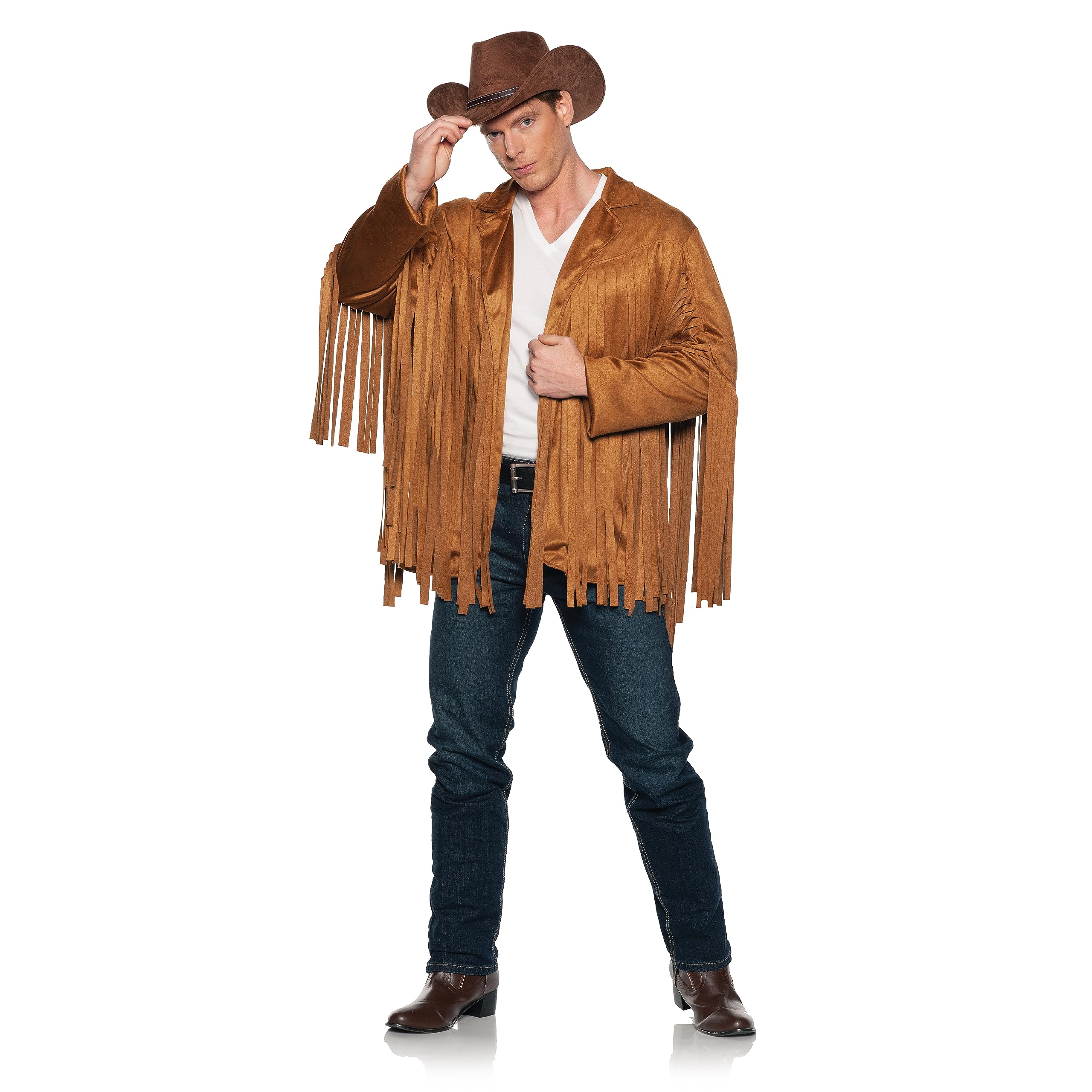 Chapeau De Rodéo Cowboy Avec Franges - Marron - Unisexe Adulte
