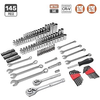 mi EVERYDAY I LIKE 6123592B8 Amazon Basics 145-Piece Mechanic Tool Kit with Storage Case