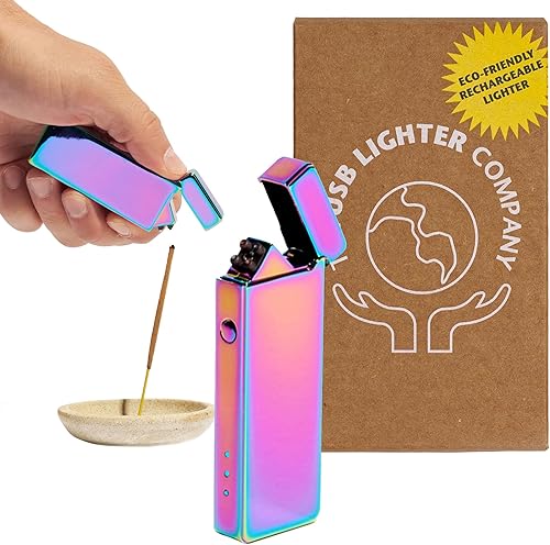 Miniatura 1 de The USB Lighter Company Encendedor de bolsillo, encendedor eléctrico de doble arco para campamento, cocina y uso al aire libre, recargable,