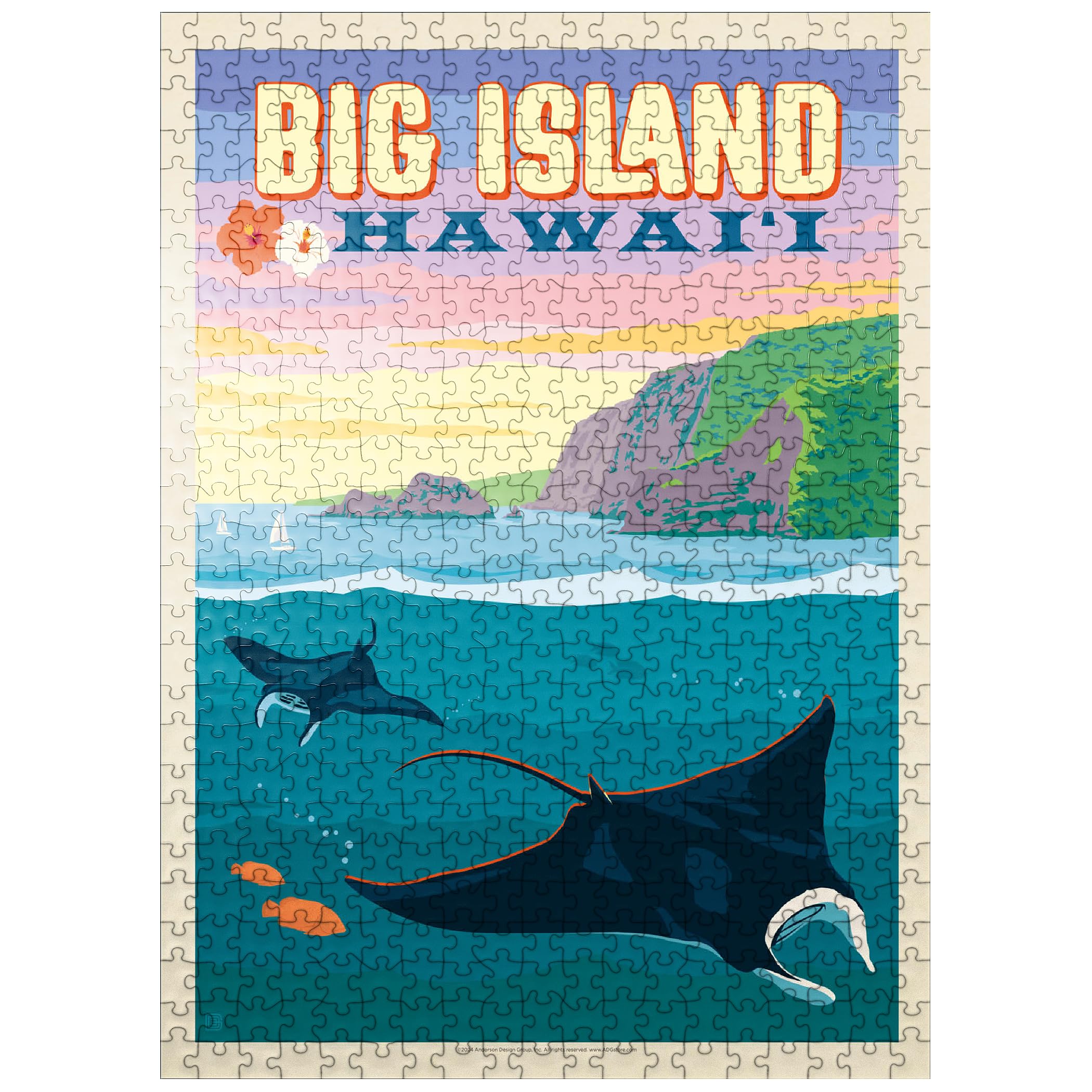 Amazon.com: MyPuzzle Hawaii: Big Island (Manta Rays), Vintage