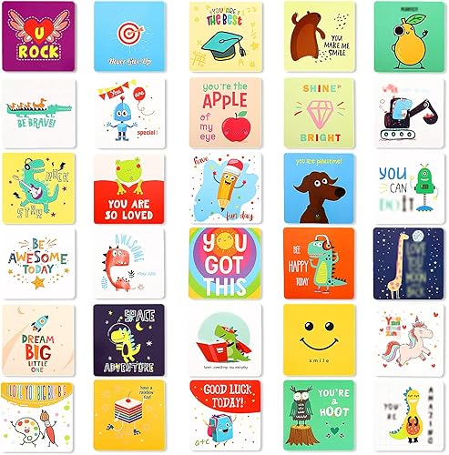 Miniatura 4 de Teling 120 piezas de notas para la lonchera para niños, lindas notas para niños de jardín de infantes, notas inspiradoras y motivacionales, para