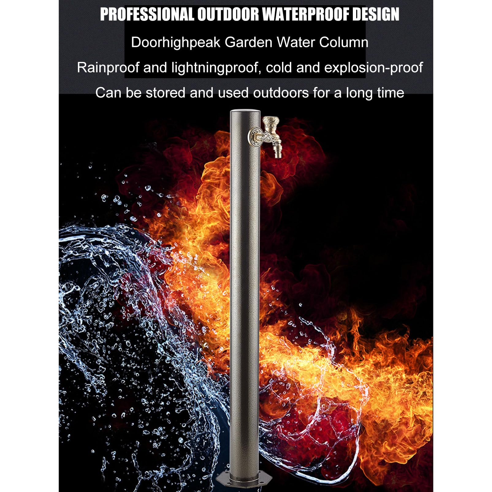 Columna de Agua para jardín Independiente, Columna de Agua para Exteriores, Grifo de latón para Exteriores, Columna de Agua para jardín con Grifo de Manguera para Patio, dispensador de Agua