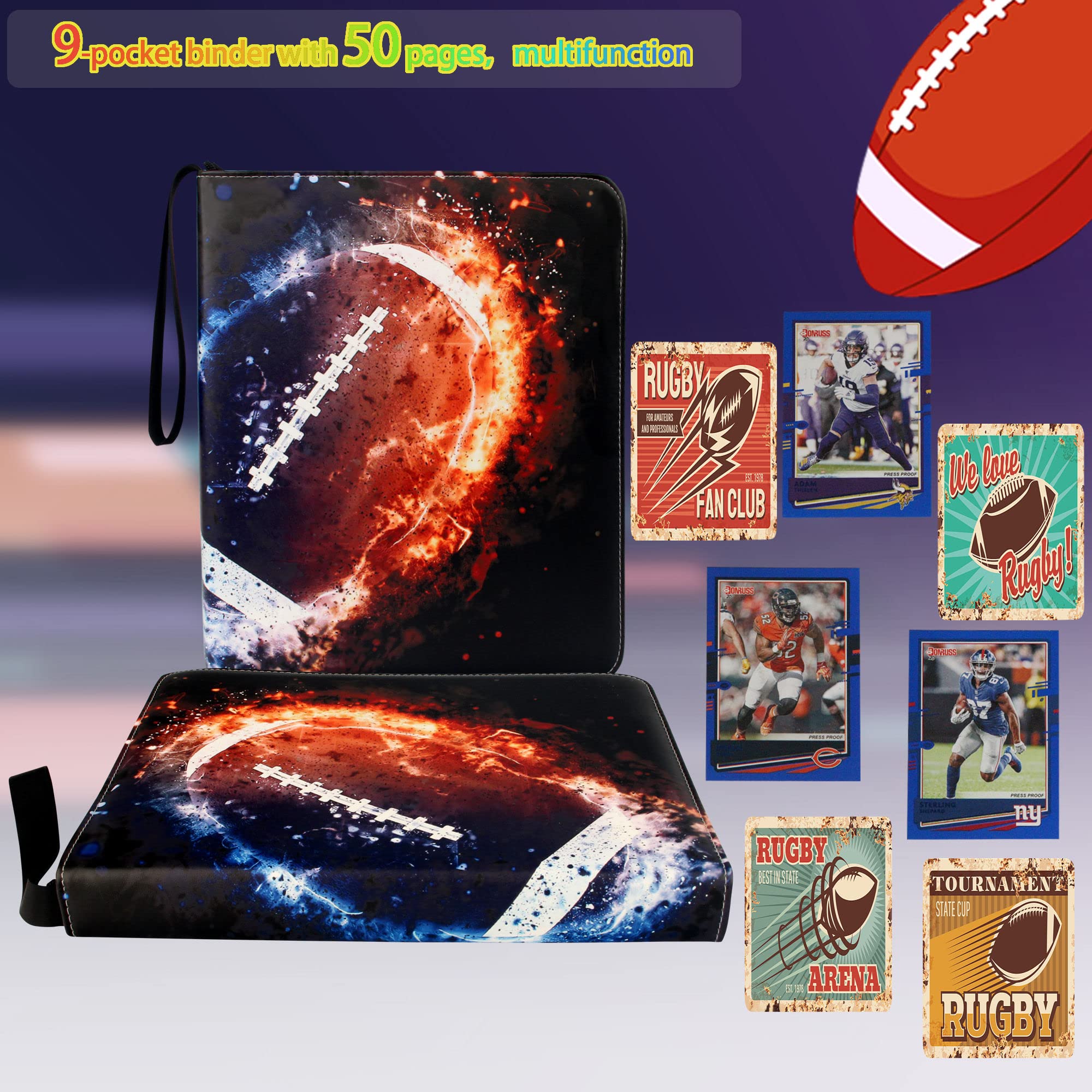 Amazon.com: Card Binder Compatible with Football Card, Trading Card, MTG  and Other TCG, Fits 900 Cards with 50 Removable Pages, Card Holder Collector  for Standard Size Card : Toys & Games