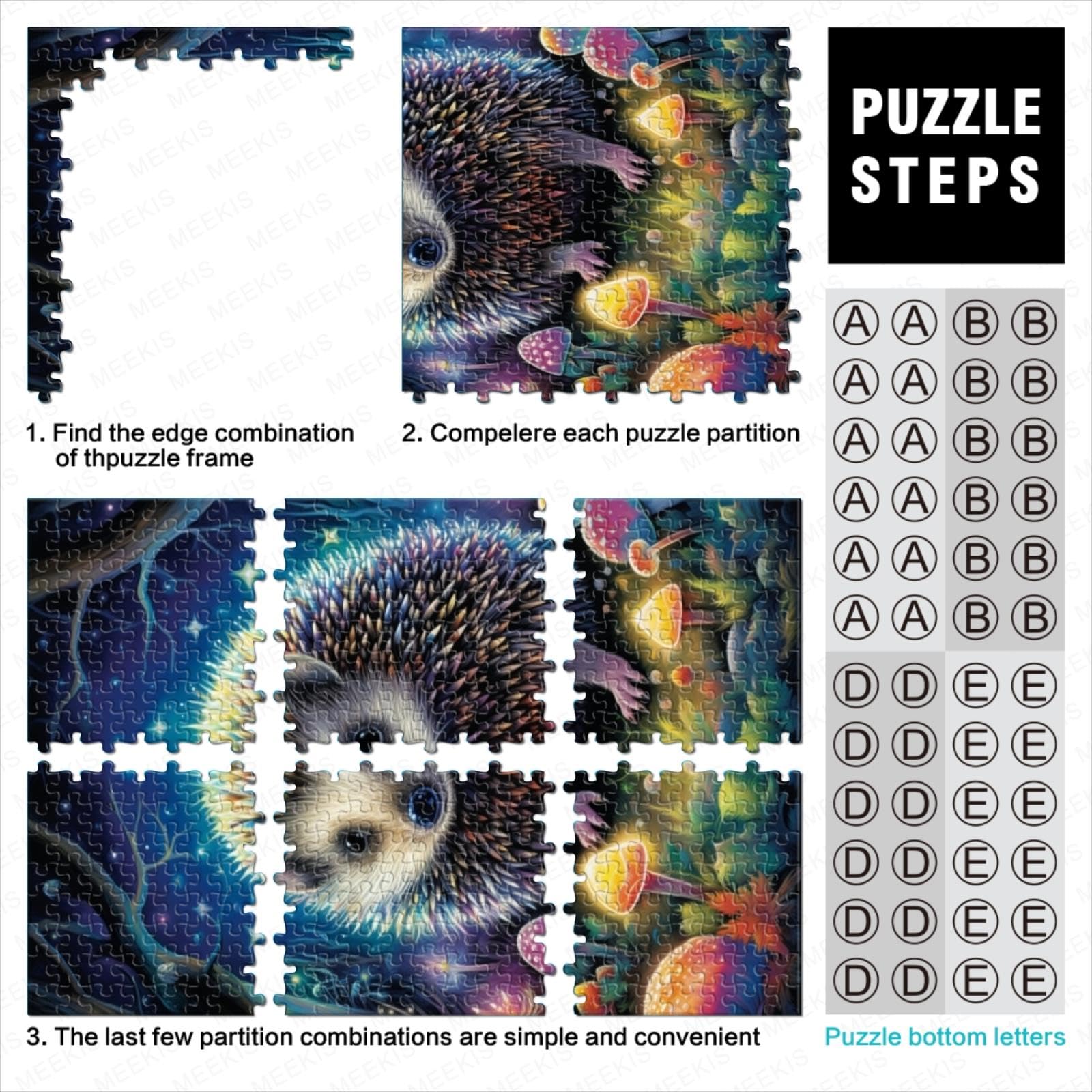 Puzzle per Adulti Arte Riccio 1000 Pezzi Addestramento al Pensiero Logico Puzzle in Legno per Bambini Ragazzi Ragazze Ottimo Regalo per Adulti