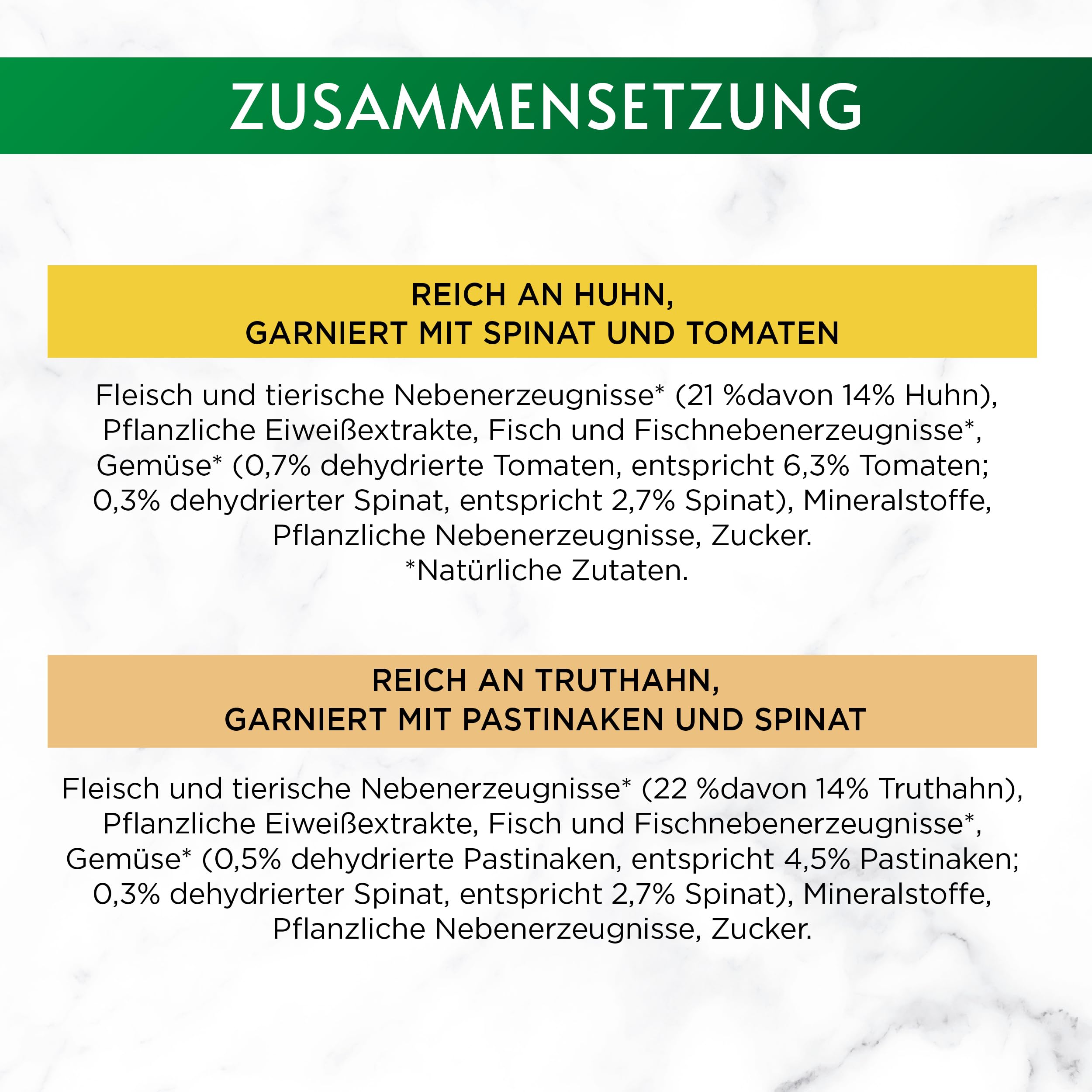 Gourmet Nature's Creations Feine Streifen Katzenfutter nass, reich an Huhn & Truthahn mit Spinat & Gemüse, 12er Pack, 12 x (4x85g)