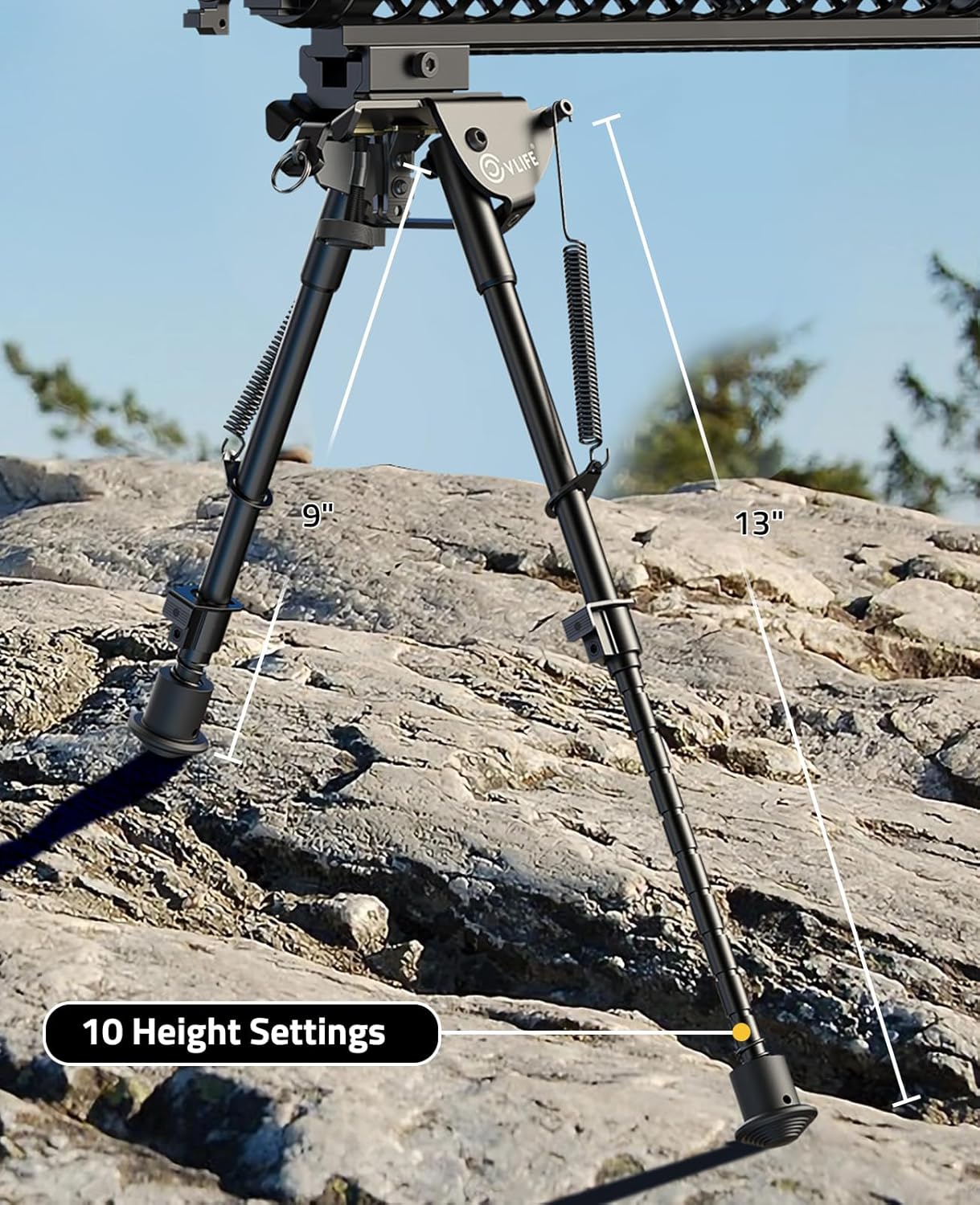 CVLIFE Rifle Bipod, 9-13 Inches, for Hunting & Shooting
