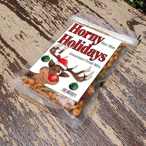 Miniatura 6 de Horny for the Holidays Trail Mix Gourmet Food Gifts - Divertidos rellenos de calcetines para hombres, renos rodolfos, regalos de Navidad, regalos de