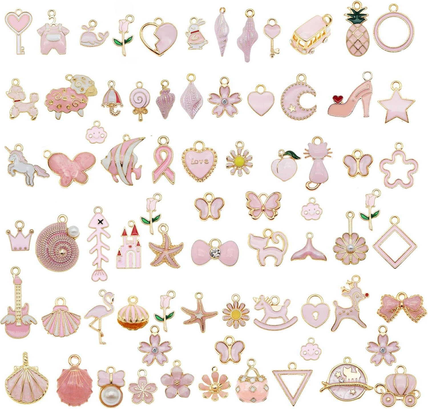 30pcs Mixed Enamel Charms Pendants for Jewelry Making Bulk lot Necklace Earrings Bracelet Craft Findings