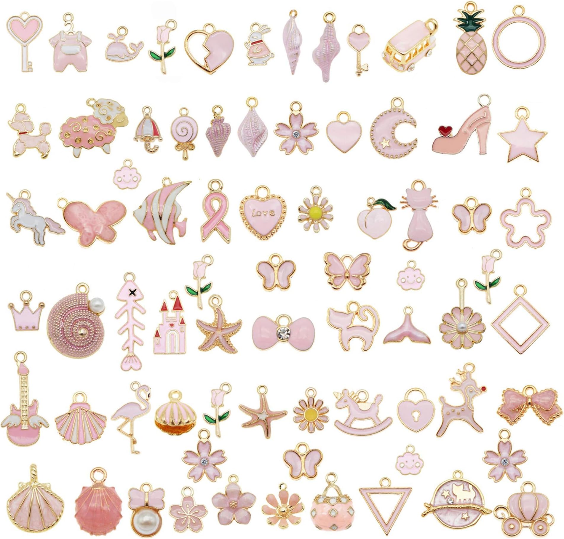 30pcs Mixed Enamel Charms Pendants for Jewelry Making Bulk lot Necklace Earrings Bracelet Craft Findings