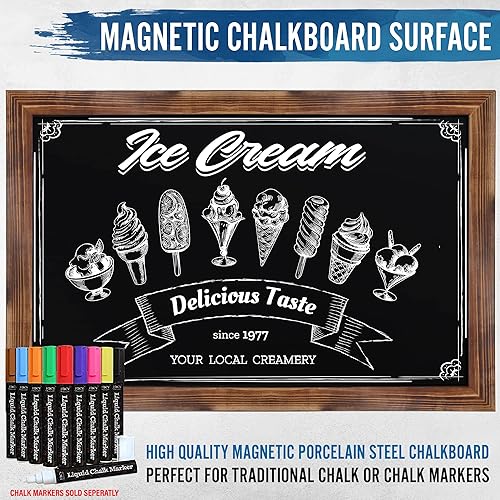 Miniatura 5 de HBCY Creations Pizarras magnéticas rústicas para pared (marrón torcido, 24 x 36 pulgadas)