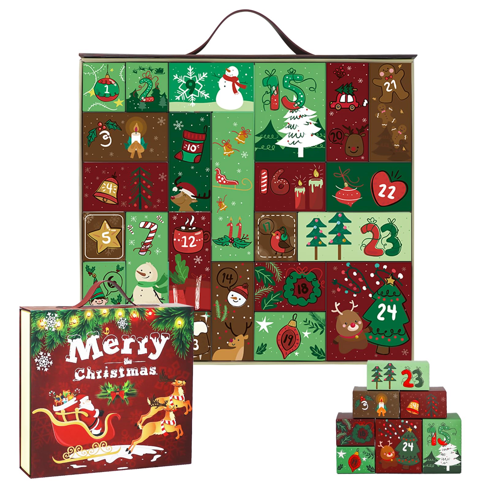 Amazon.com: Christmas Advent Calendar 2024, Empty Advent Calendar to ...