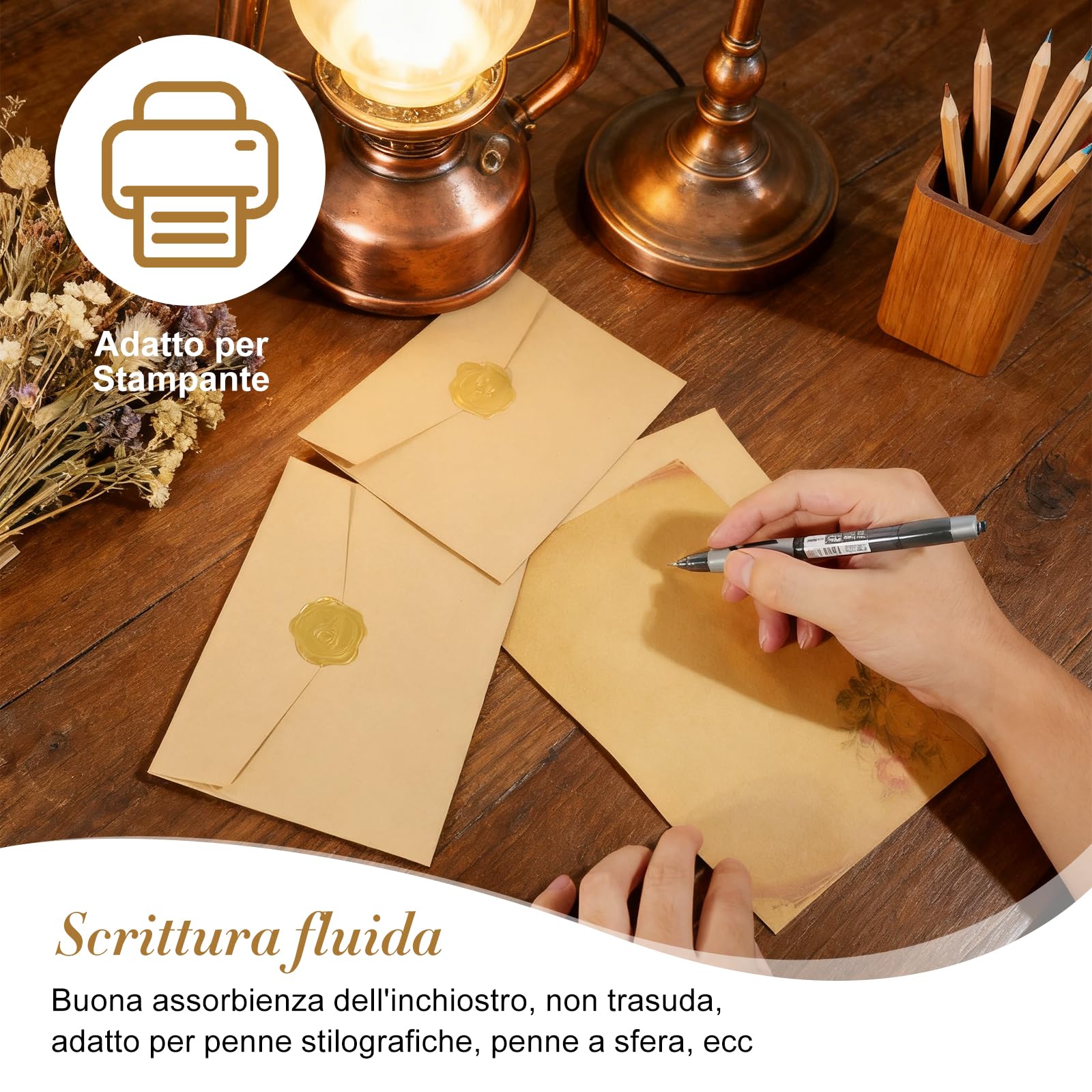 Vintage carta da lettere con buste 24 fogli per invito compleanno matrimonio